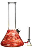 Smokin' Buddies 8" Raked Beaker Water Pipe Red with Downstem