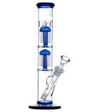 Smokin' Buddies 11" Double Tree Perc Straight Tube Water Pipe Blue