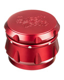 Red 4-Piece Diamond Crest Aluminum Grinder