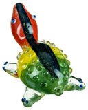 Smokin' Buddies Dichro Striped Rasta Turtle Pipe - Rasta Animal Pipe