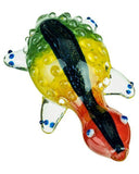 Smokin' Buddies Dichro Striped Rasta Turtle Pipe - Detailed View