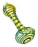 Teal Full Spiral Fumed Mini Spoon Pipe