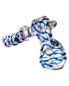 Red Hammer Style Bubbler with Glass Drop Accents