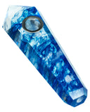 Blue Melted Quartz Stone Pipe