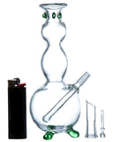 clear and green snowman beaker