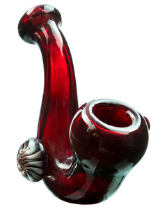 Green Mushroom Milli Thick Glass Sherlock Pipe