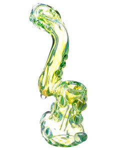 Side view of  blue Smokin' Buddies "Rocky Ring" Fumed Sherlock Bubbler.