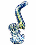 Another side view of  blue Smokin' Buddies "Rocky Ring" Fumed Sherlock Bubbler.