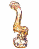 Side view of  pink Smokin' Buddies "Rocky Ring" Fumed Sherlock Bubbler.