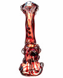 Front view of  red Smokin' Buddies "Rocky Ring" Fumed Sherlock Bubbler.