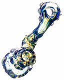 Top view of  blue Smokin' Buddies "Rocky Ring" Fumed Sherlock Bubbler.