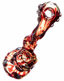 Top view of  red Smokin' Buddies "Rocky Ring" Fumed Sherlock Bubbler.