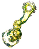 Top view of  green Smokin' Buddies "Rocky Ring" Fumed Sherlock Bubbler.