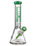 Diamond Glass 11" 9mm Thick Beaker Water Pipe Jade Color