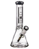 Diamond Glass 11" 9mm Thick Beaker Water Pipe Black