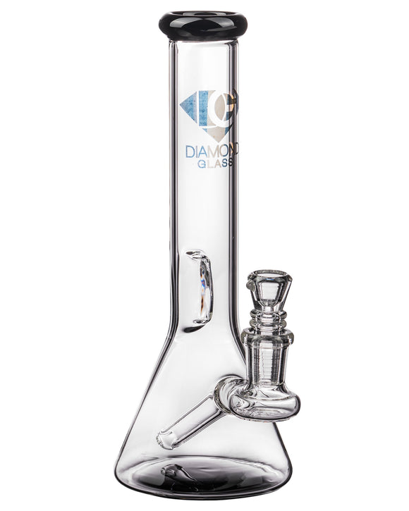 Diamond Glass Fixed Downstem Mini Beaker in Black