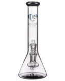 Diamond Glass Fixed Downstem Mini Beaker Black Front View