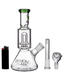 Diamond Glass Short Neck UFO Beaker Water Pipe