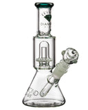 Diamond Glass Short Neck UFO Beaker Water Pipe Teal