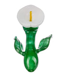 Top, front view of Empire Glassworks Calla Lily Sherlock.