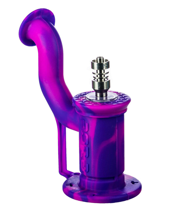 Silicone Bubbler Rig in Purple Gusher