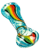 Flat Mouth Rasta Swirl Spoon Pipe