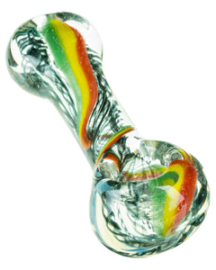 Flat Mouth Rasta Swirl Spoon Pipe