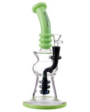 Nucleus Black Downstem Bent Neck Water Pipe - Green & Black