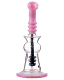 Nucleus Black Downstem Bent Neck Water Pipe - Pink & Black Rear View