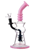 Nucleus Black Downstem Bent Neck Water Pipe - Pink & Black Left View