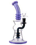 Nucleus Black Downstem Bent Neck Water Pipe - Purple & Black