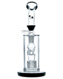 Nucleus Bent Neck Matrix Perc Water Pipe w/ Black Accents - Front View