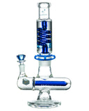 Nucleus Glycerin Coil w/ Colored Inline Perc Water Pipe - Left View