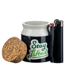 Roast & Toast "Stay Lifted" Stash Jar size comparison.