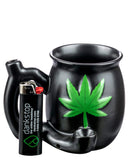 Roast & Toast Cannabis Leaf Pipe Mug