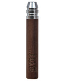 walnut wood one hitter, branded with RYOT logo short