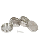 The Kind Pen Tri-Level Herb Grinder - Showing Silver Grinder Disassembled