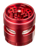 Red 4-Piece Large Radial Teeth Aluminum Grinder