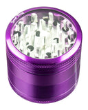 Purple Sweet Tooth 4-Piece Medium Diamond Teeth Clear Top Aluminum Grinder