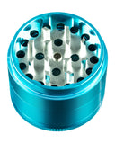 Sweet Tooth Teal 4-Piece Medium Diamond Teeth Clear Top Aluminum Grinder